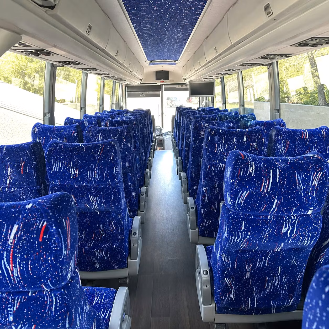 56 passenger charter bus interior