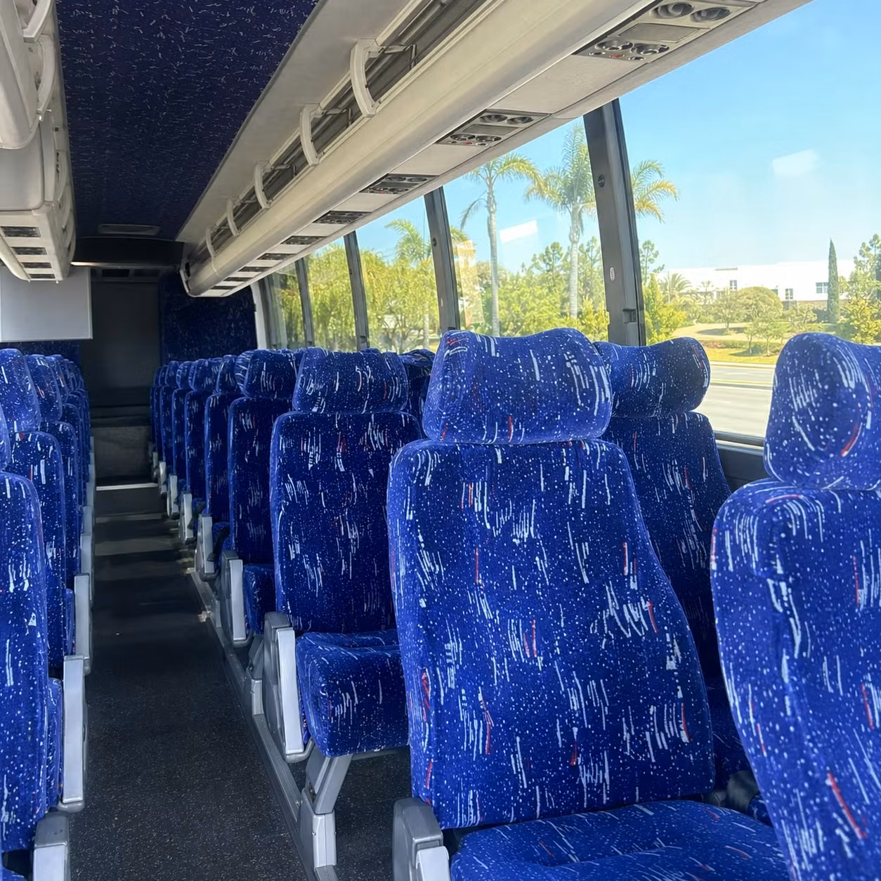 santa fe charter bus rental interior